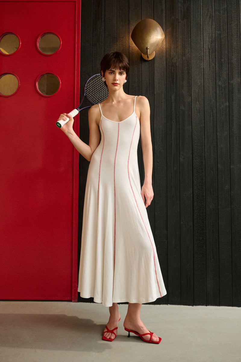 Contrast stitch maxi dress