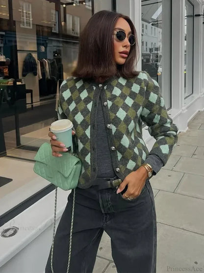 Contrasting Pocket Slim Cardigan