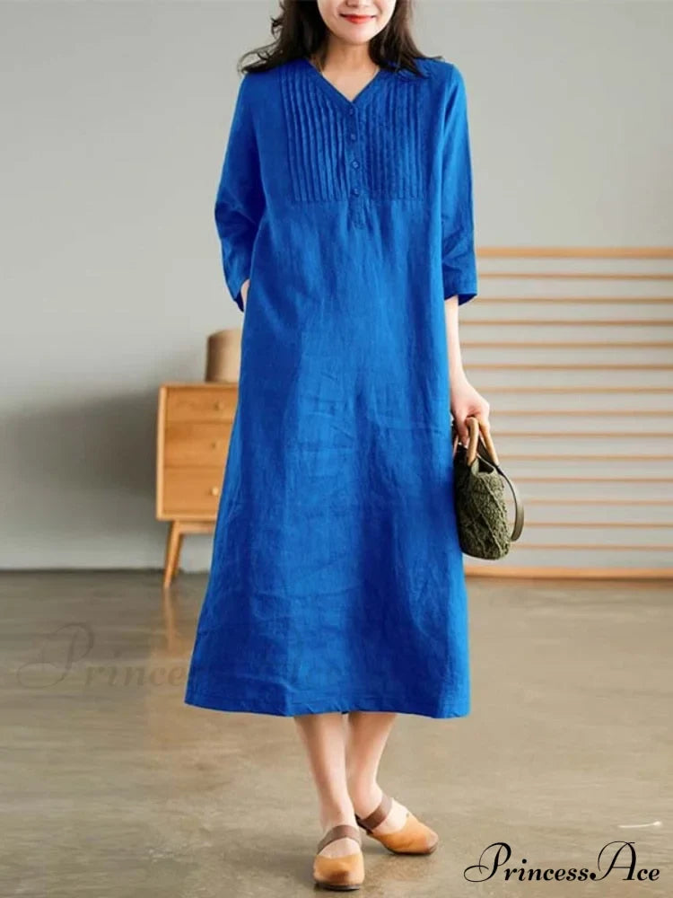 Cotton And Graceful Linen Dress