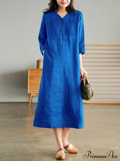 Cotton And Graceful Linen Dress