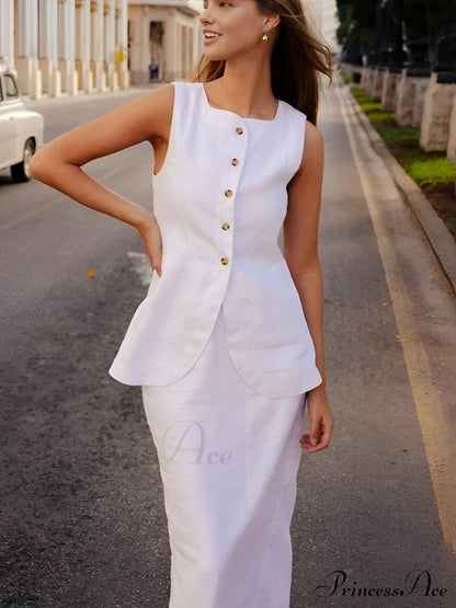 Cotton Blends Graceful Skirt Set Sets