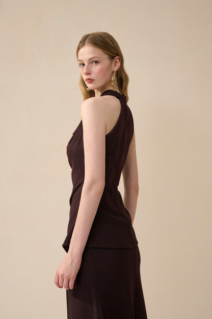 Cowl neck top & maxi skirt