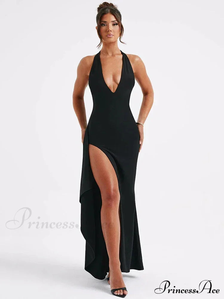 Crew Neck Graceful Vintage Ombre Dress Black / S