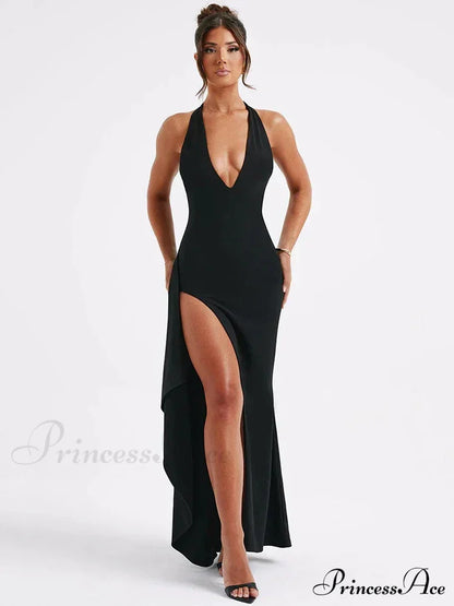 Crew Neck Graceful Vintage Ombre Dress Black / S