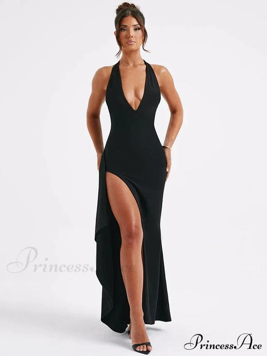 Crew Neck Graceful Vintage Ombre Dress Black / S