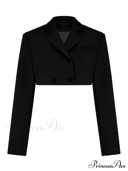 Cropped Blazer And Pleated Mini Skirt Set Free From Label