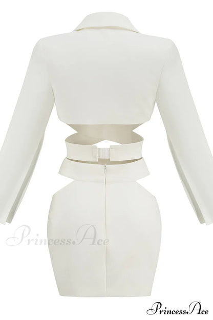 Cut Out Blazer Top Graceful + Mini Skirt Set