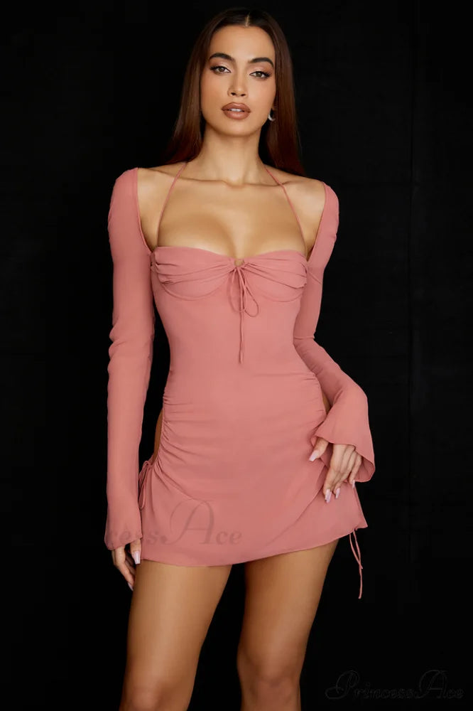 Cutout Halter Stylish Mini Dress