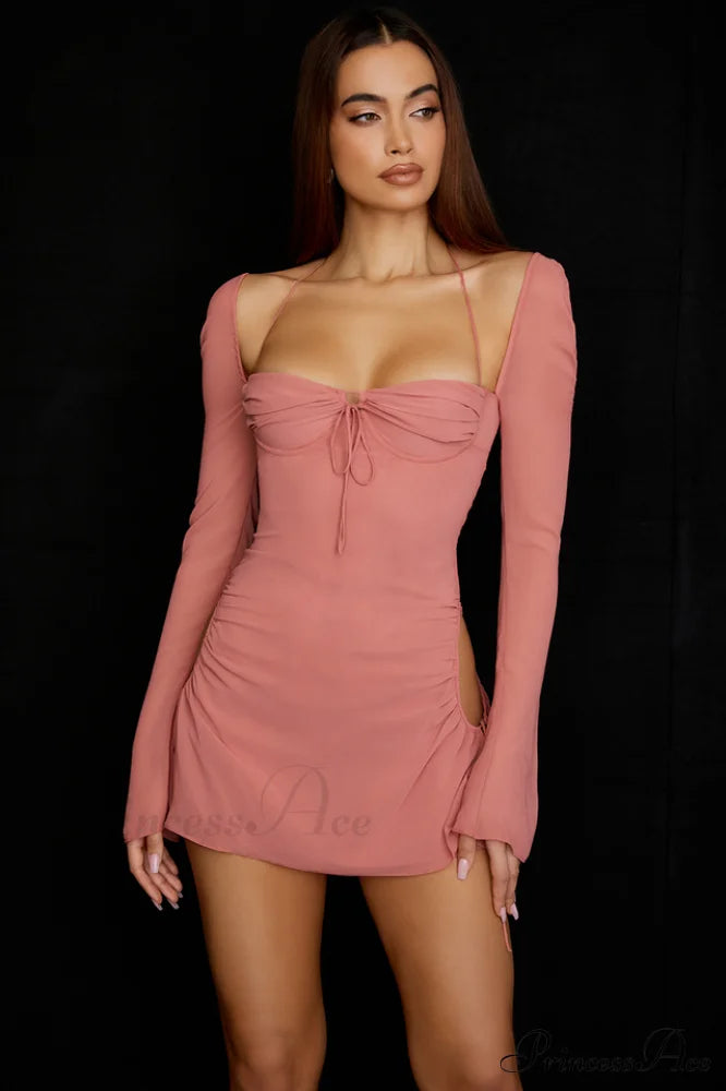 Cutout Halter Stylish Mini Dress