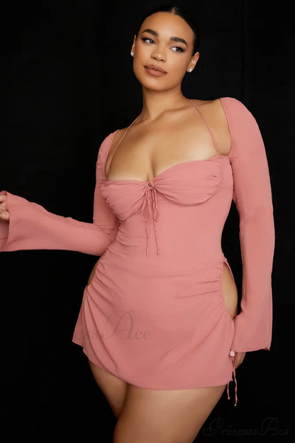 Cutout Halter Stylish Mini Dress