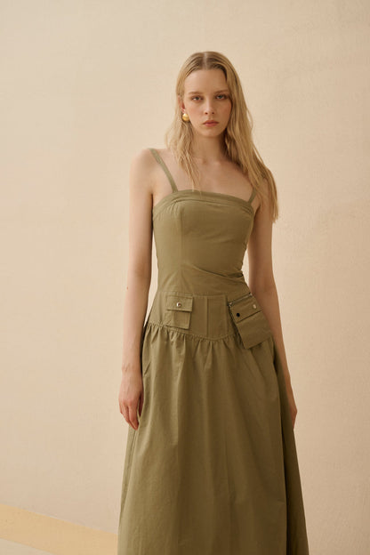 Detachable strap cotton dress