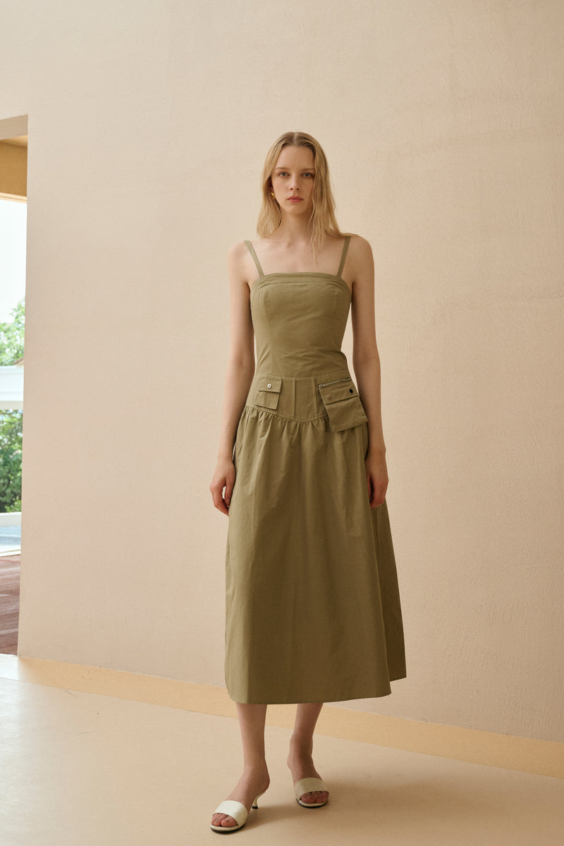 Detachable strap cotton dress