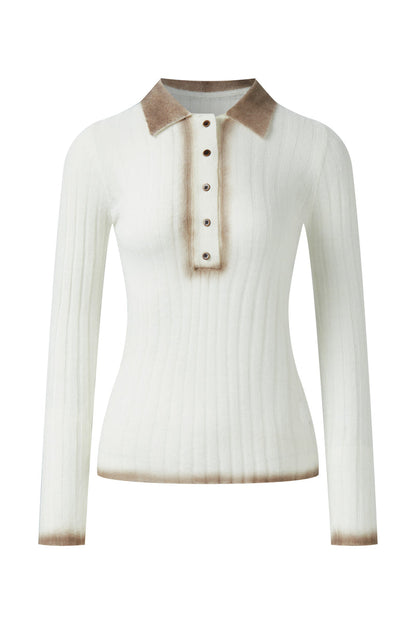 Distressed knit polo