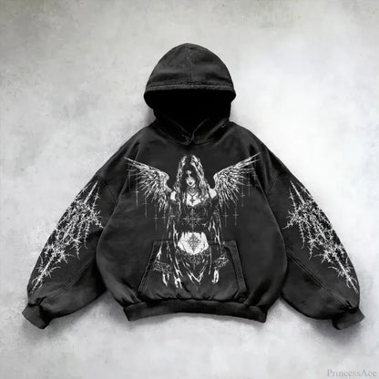 Divin Embroidery Zip Up Hoodie black 3 / M
