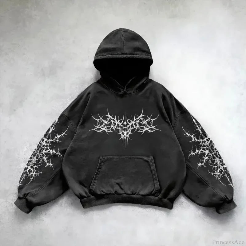 Divin Embroidery Zip Up Hoodie black 1 / M