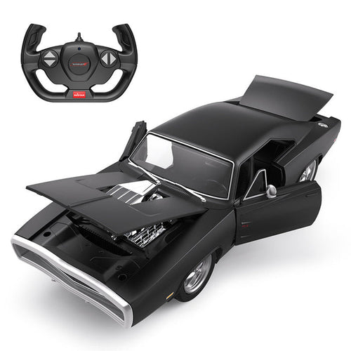 Dodge Charger R/T with Engine RC Car 1/16 Licensed Remote Control Toy Car with Open Doors and Working Lights by Rastar, Fast & Furious