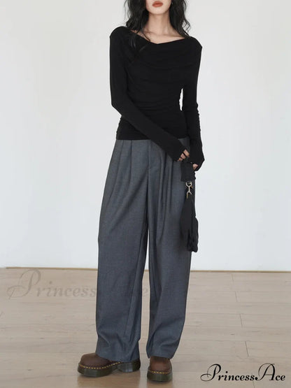 Draped Long Graceful Sleeve Slinky Shirt T-Shirts