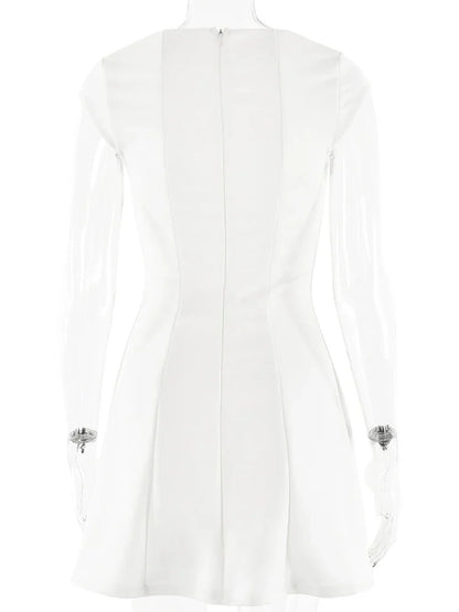 Elegant Backless Bodycon Mini Christmas Party Dress Dresses-L
