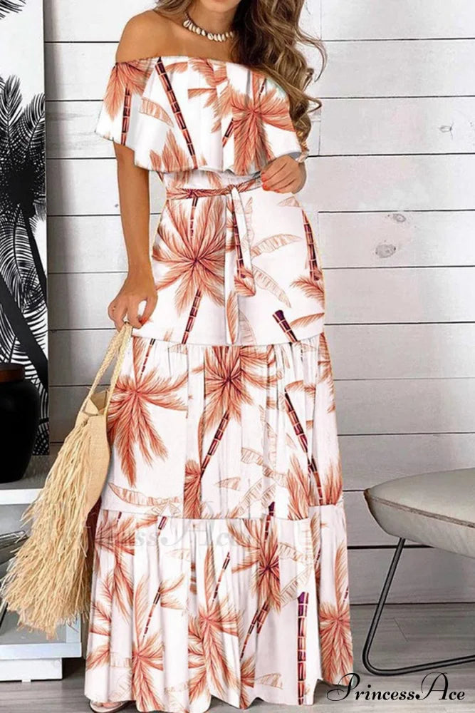 Elegant Bandeau Graceful Floral Maxi Dress White / S Dresses