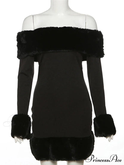 Elegant Fluffy Strapless Mini Christmas Party Dress Dresses-L