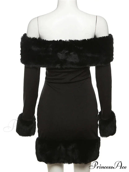 Elegant Fluffy Strapless Mini Christmas Party Dress Dresses-L