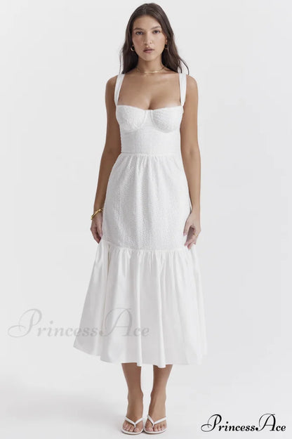 Elia White Broderie Anglaise Midi Dress | Dress In Beauty