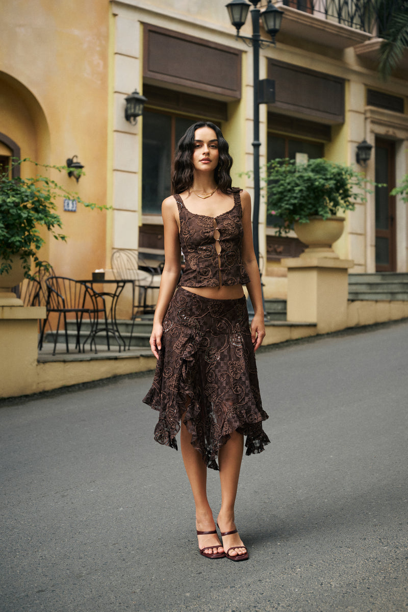 Embroidered lace set