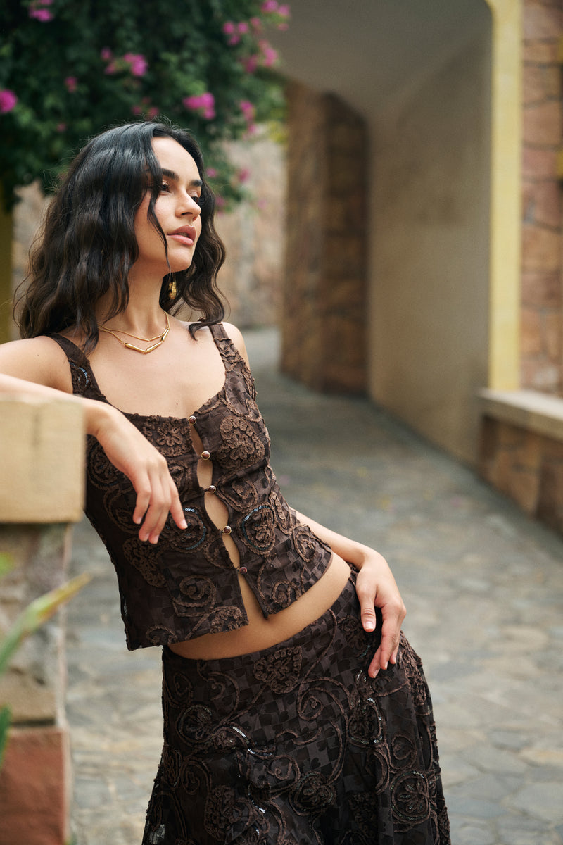 Embroidered lace set