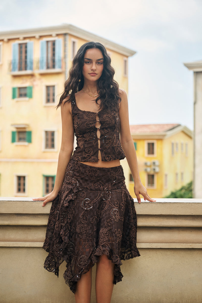 Embroidered lace set