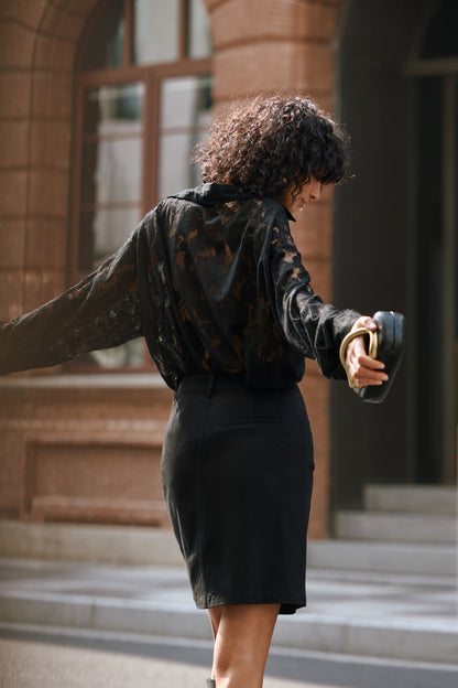 Embroidered lace shirt