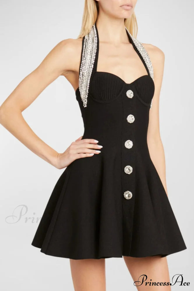 Enya Knit Stylish Backless Mini Dress