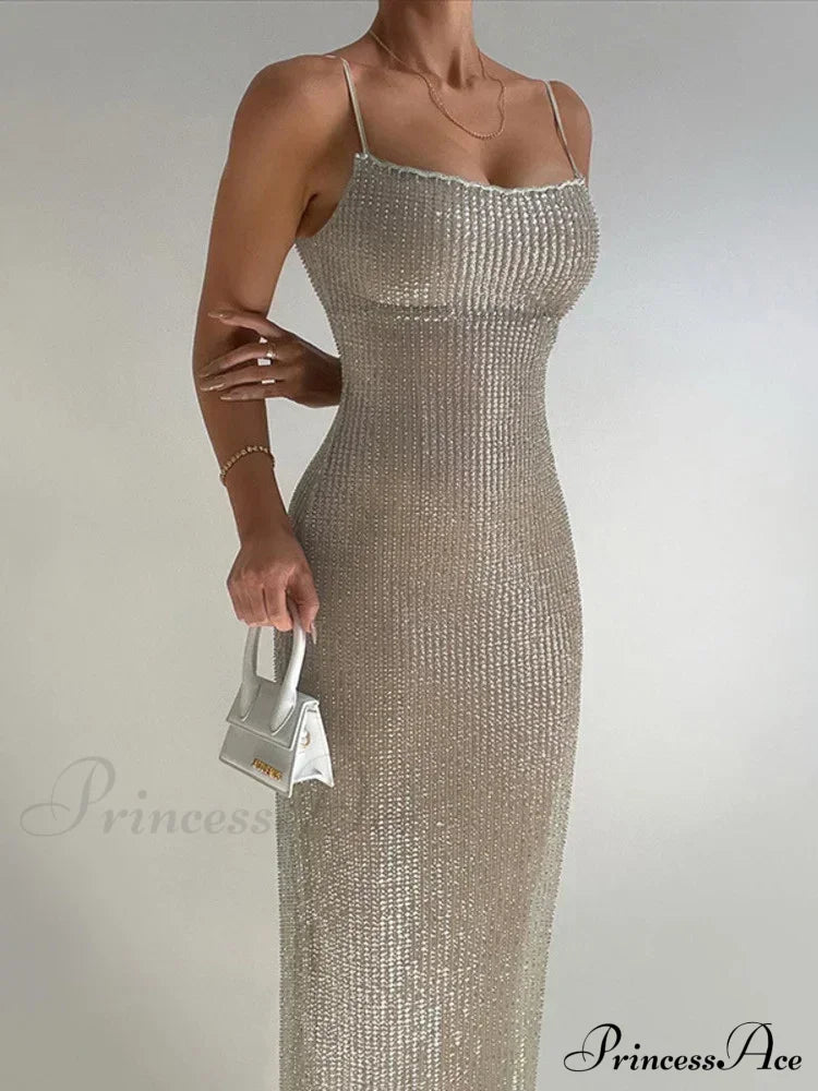 Erne Elegant Maxi Dress Apricot / S