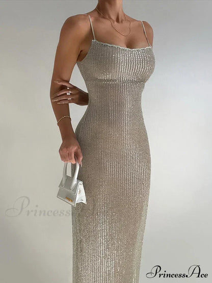 Erne Elegant Maxi Dress Apricot / S