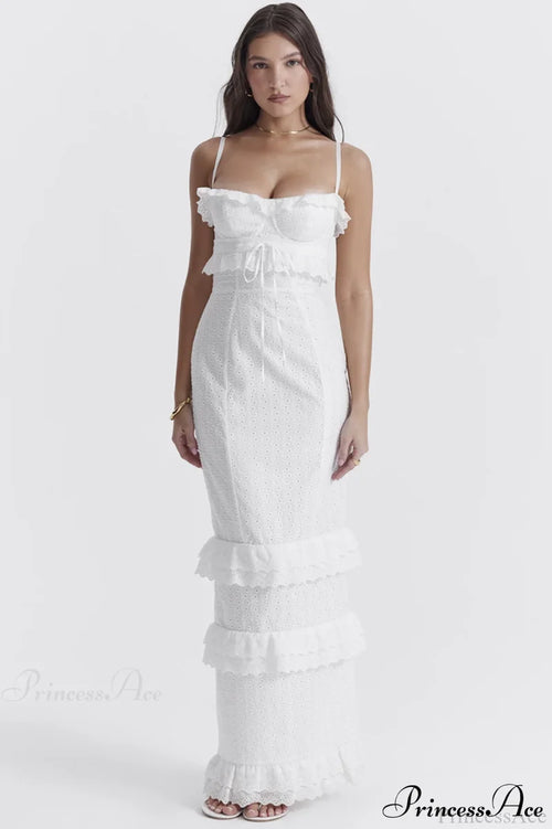 Eve White Broderie Maxi Dress | Dress In Beauty