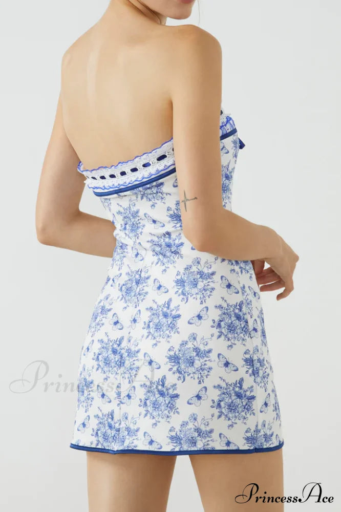 Fashion Bouquet Floral Charming Tube Short Dress
