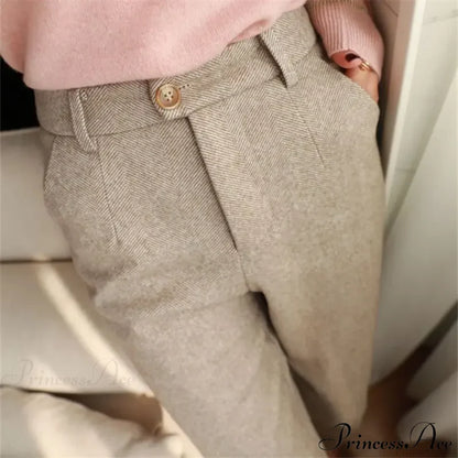 Fashion Office Wear High Waist Harem Pencil Trousers Autumn Winter Pants