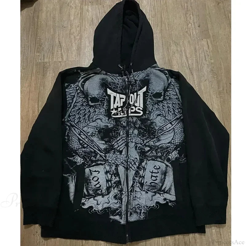 Fashionable Loose Plus Size Hoodie black 6 / S