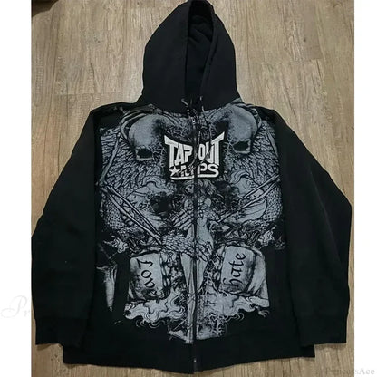 Fashionable Loose Plus Size Hoodie black 6 / S