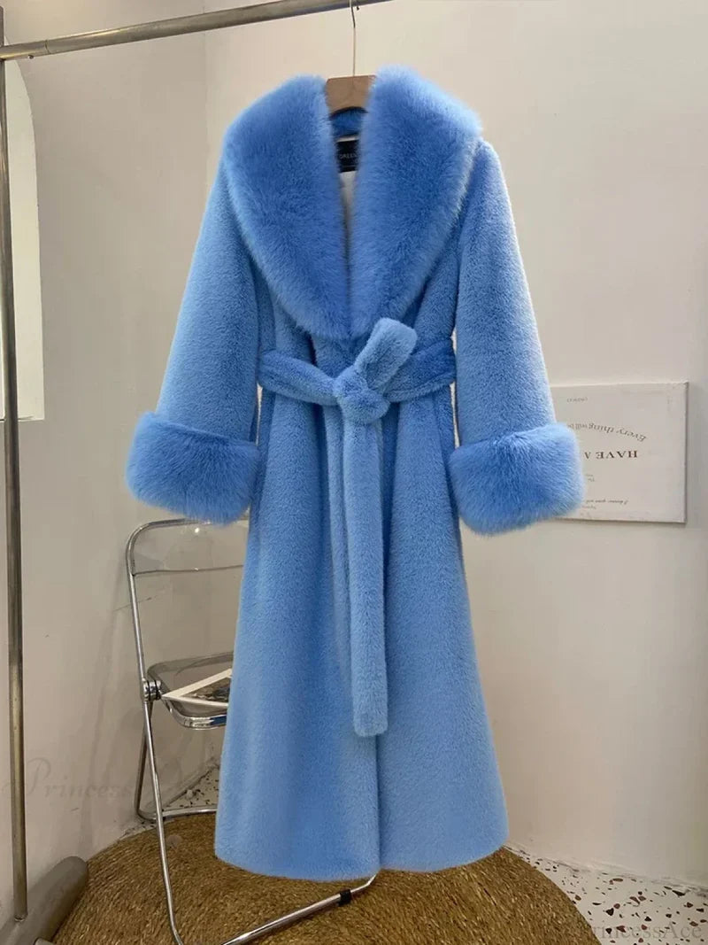Faux Fur Fur Collar Loose Warm Overcoat