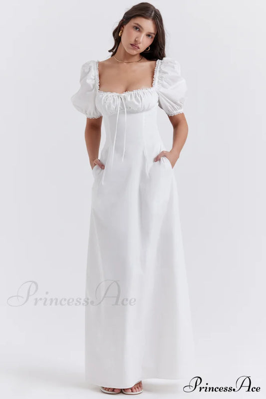 Felizia White Puff Sleeve Sundress | Dress In Beauty
