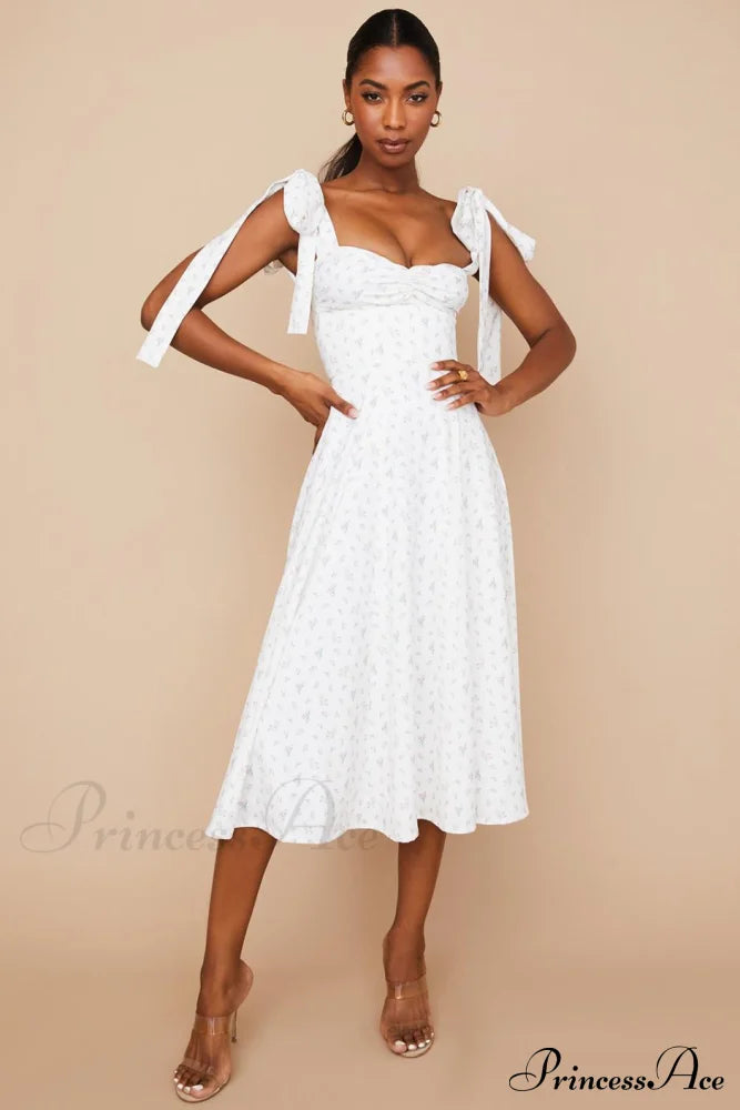 Fleur De Paris Charming Floral Split Midi Dress