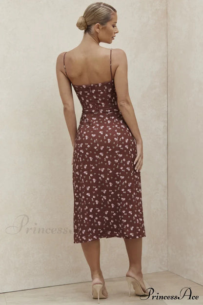 Floral Bustier Stylish Midi Dress