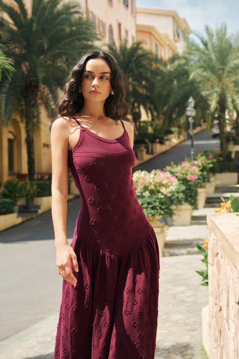 Floral jacquard maxi dress