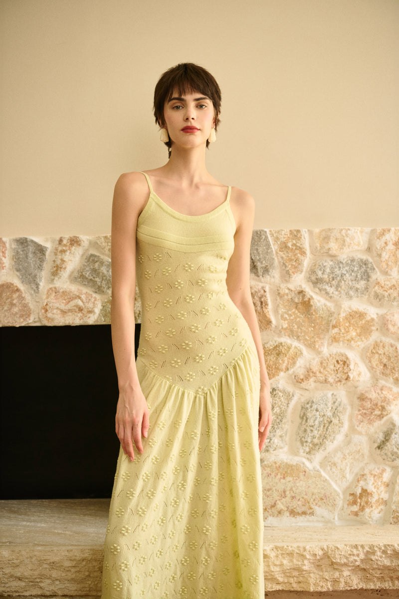 Floral jacquard maxi dress