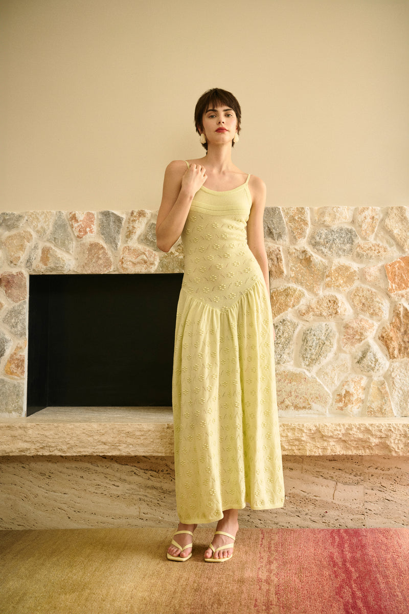 Floral jacquard maxi dress