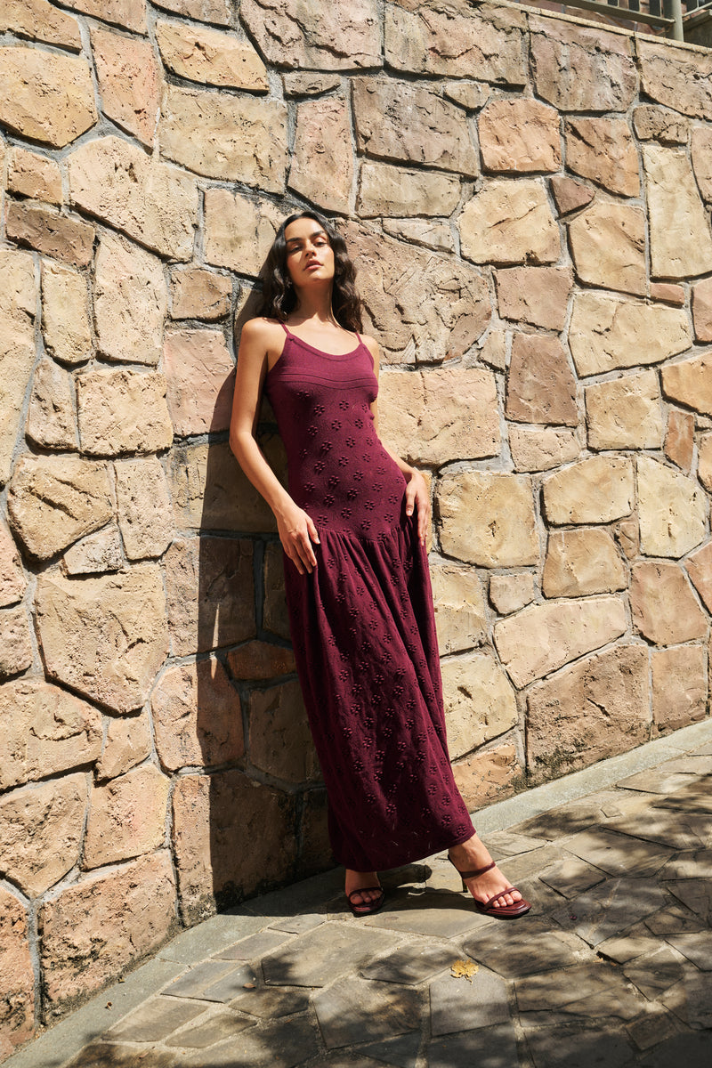 Floral jacquard maxi dress