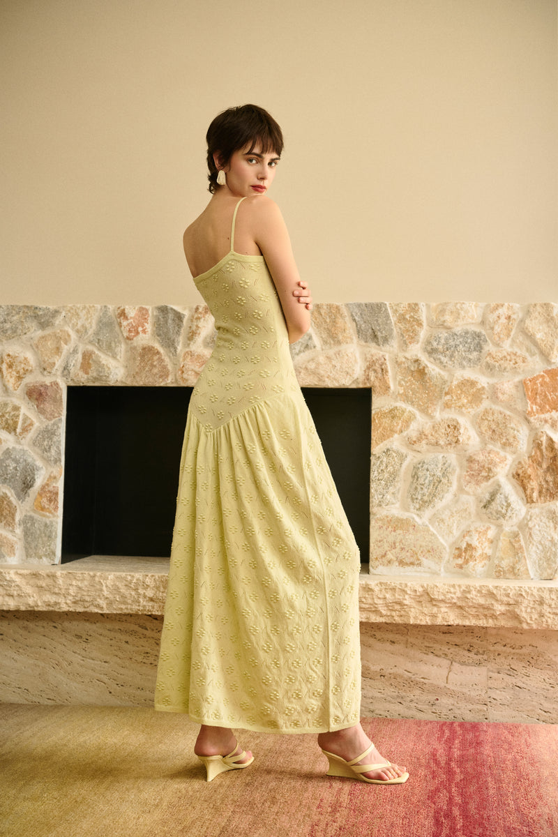 Floral jacquard maxi dress