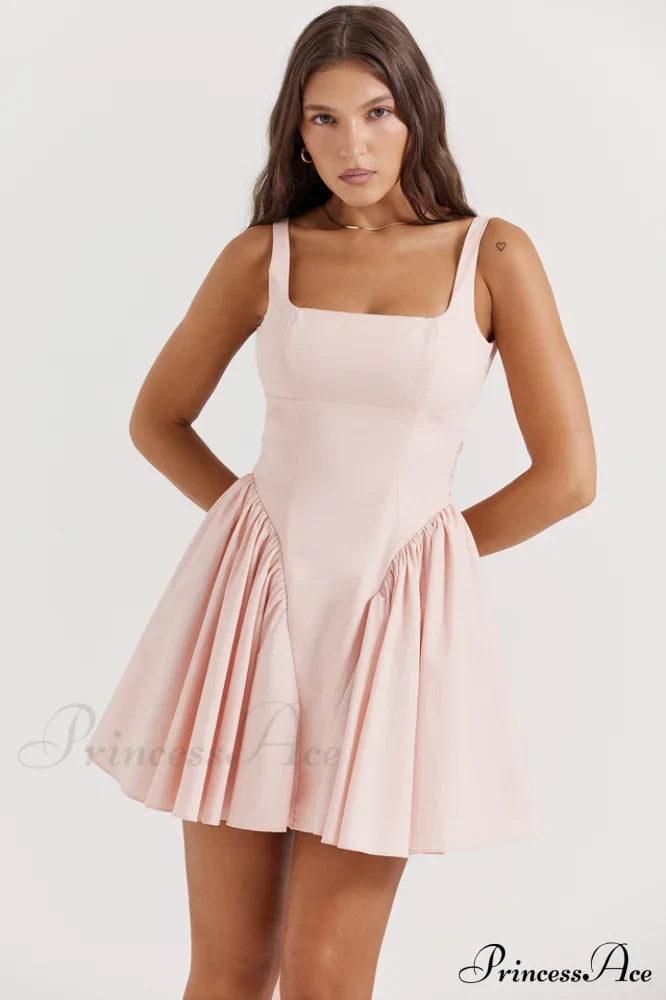 Floriane Peach Bow Mini Dress | Dress In Beauty