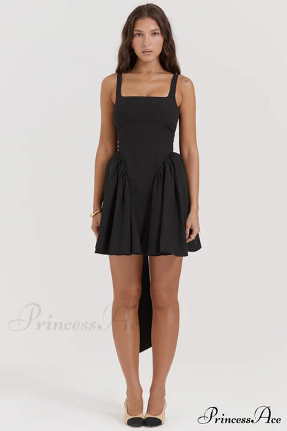 Florianne Black Bow Mini Dress | Dress In Beauty