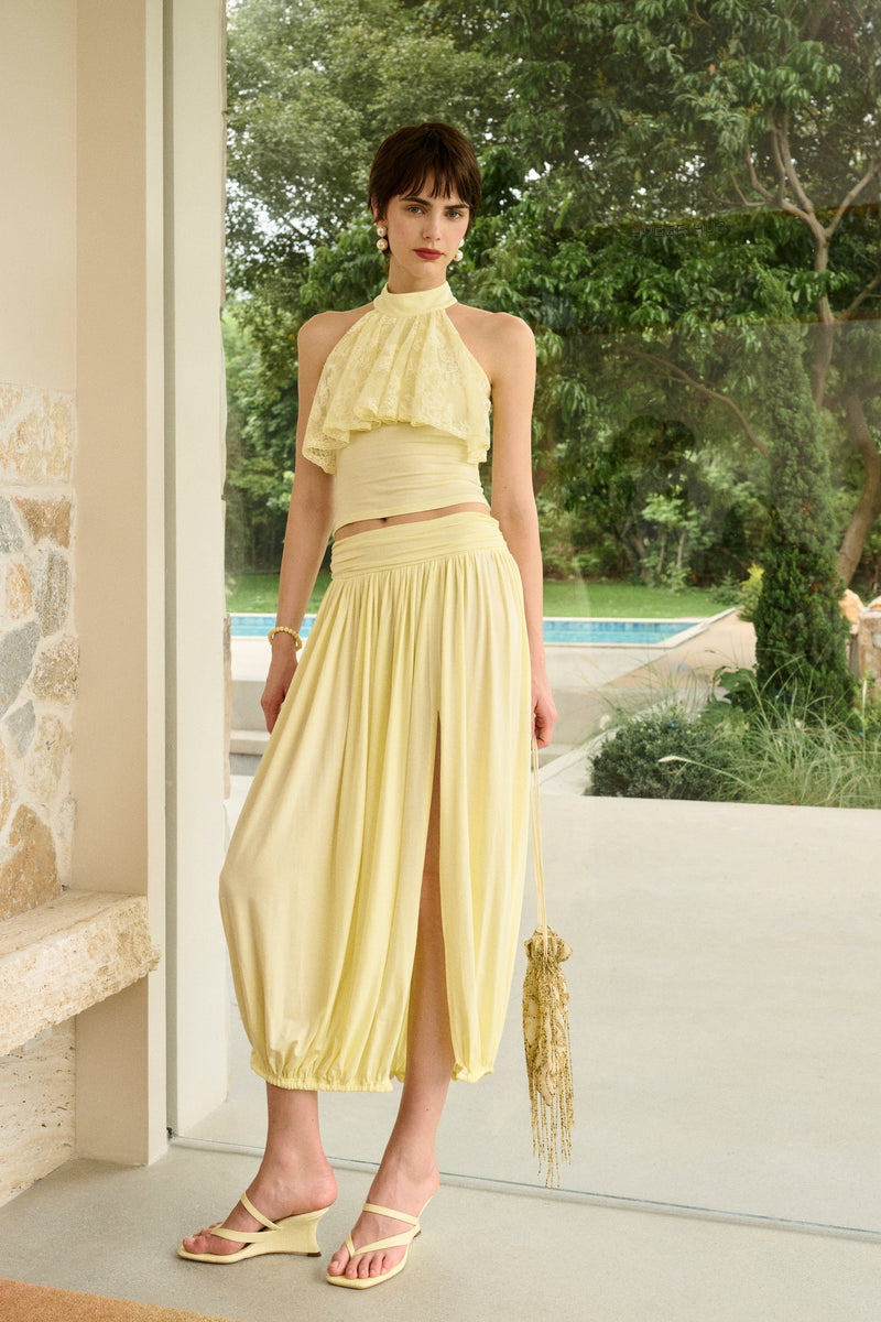 Front slit skirt